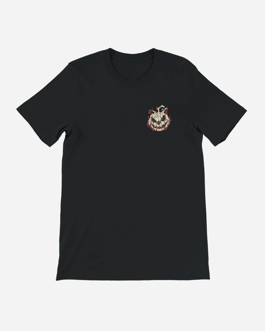 The Download Admit One Soul T-Shirt from Download Festival Shop is a black short-sleeve unisex tee with DTG printing—a crowned grinning skull and red roses on the left chest. Tailored fit, shown on plain white background.