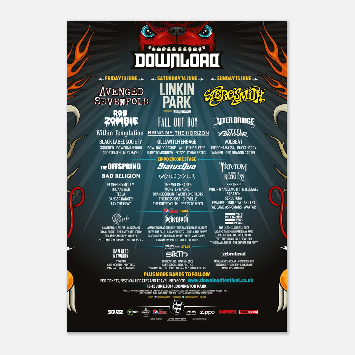 Download 2014 Line Up Poster A2 – Download Festival Shop