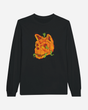 The Download Festival Shop Download Pumpkin Head Black Long-Sleeve T-Shirt is a black unisex tee featuring a graphic of a pumpkin carved like a skull, complete with green vines emerging from its mouth and eyes.