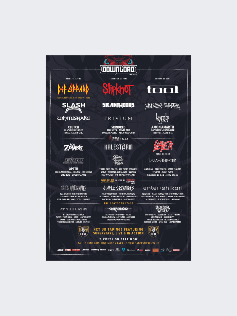 2019 Line Up Poster – Download Festival Shop