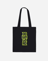 Introducing the Download Day of The Dead Black Tote Bag from Download Festival Shop—a stylish and functional made-to-order tote featuring two handles and bold, yellow-green “DOWNLOAD” lettering printed vertically on the front. Crafted from black cotton, this everyday essential perfectly combines durability with festival flair.