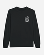 The Download Ouija Board Black Long-Sleeve T-Shirt from Download Festival Shop is a unisex, classic-fit shirt crafted from breathable material for all-day comfort and style. Featuring a white Ouija planchette graphic and “C U L8R, Paranormal Detour Club” text on the left chest, this black long-sleeve tee is perfect for any occasion.