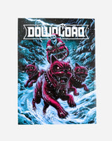 The 2025 Download Advent Calendar features a fantasy illustration of a cloaked skeleton on a sled pulled by three fierce, glowing-eyed dogs through snow, numbered doors, and the word DOWNLOAD at the top.