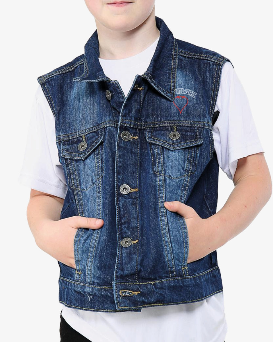 Kids Blue Denim Battle Jacket Download Festival Shop