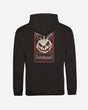 The Download Admit One Soul Hoodie from Download Festival Shop is a black ringspun cotton hoodie with a bold graphic on the back—a menacing creature above "ADMIT ONE SOUL," "DOWNLOAD," and "NO RETURN" in red, black, and beige tones. Unisex fit.