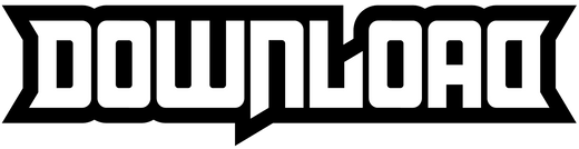 The word DOWNLOAD in bold, stylized, white capital letters with a black outline and a thick arrow pointing downward integrated into the design.