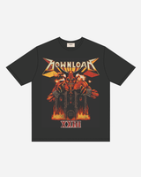 The P&Co Line Up T Shirt 2026 by 2026 features a black design with a fiery demon-like figure above a castle, bold 'Download' lettering on top, and 'XXIII' in red Roman numerals at the bottom.
